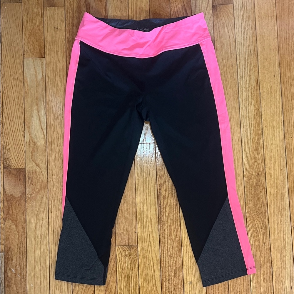 Calvin Klein Performance Black and Pink Cropped Pants